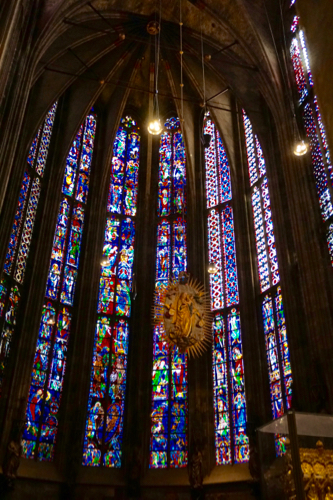 The stained-glass windows of the Dom.