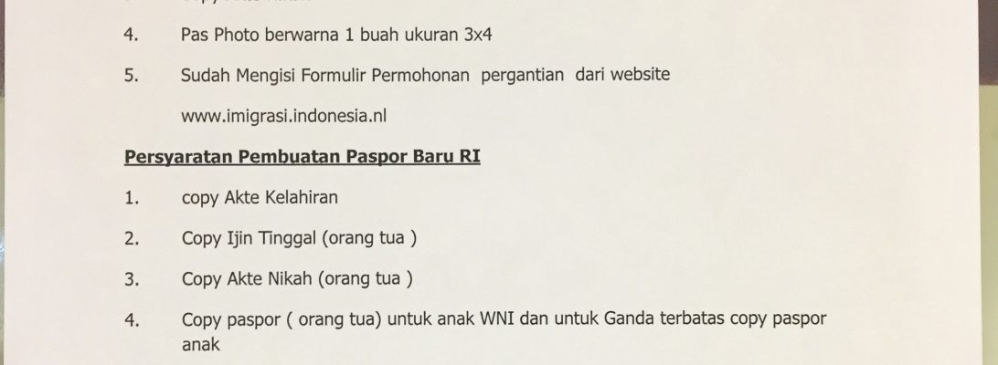 Persyaratan yang ditempel di KBRI